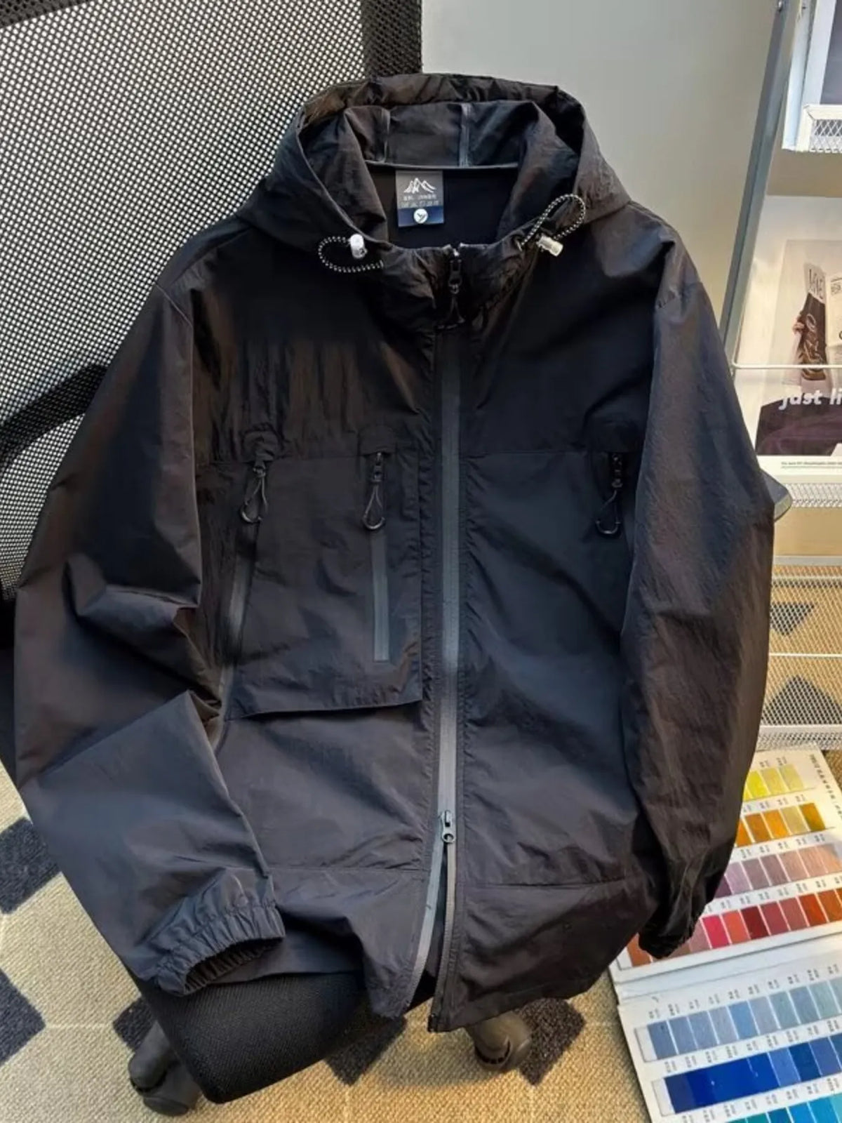 Plus Size Hooded Windbreaker — Men's Lightweight Jacket