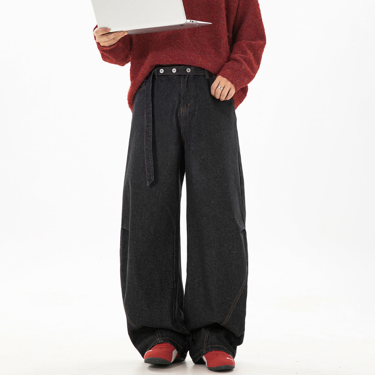 Straight-Leg Denim Jeans