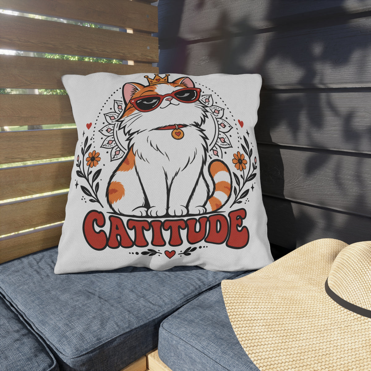 Catitude Animal Humor Outdoor Pillow