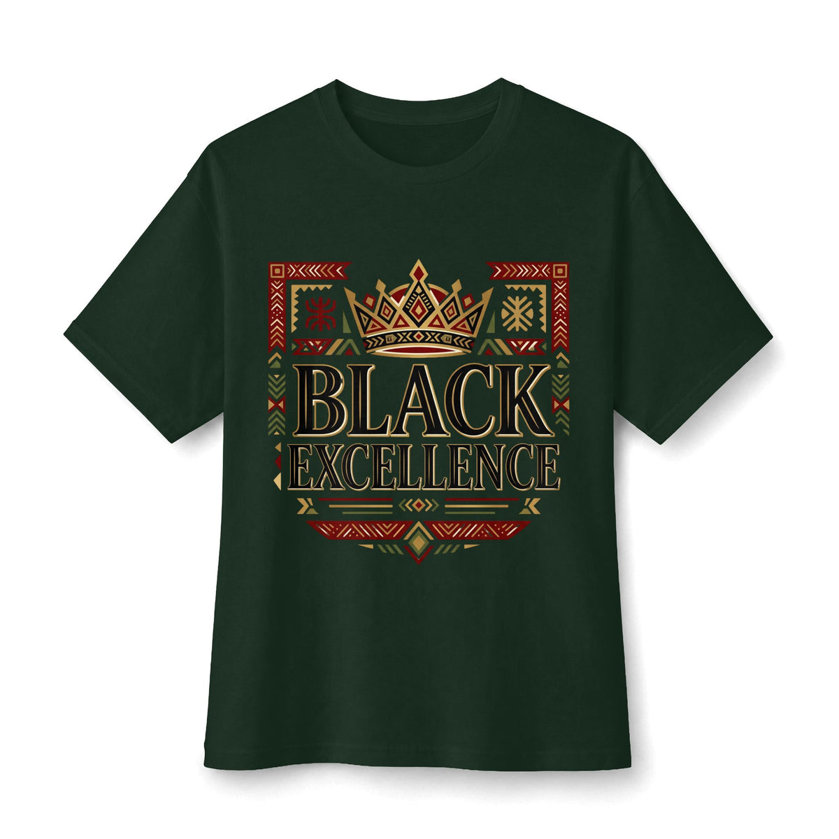 Black Excellence Graphic Tee – Crowned Afrocentric Pride Shirt