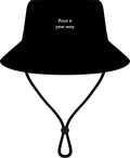 Wide Brim Bucket Hat — Customizable Outdoor Sun Hat with Chin Strap
