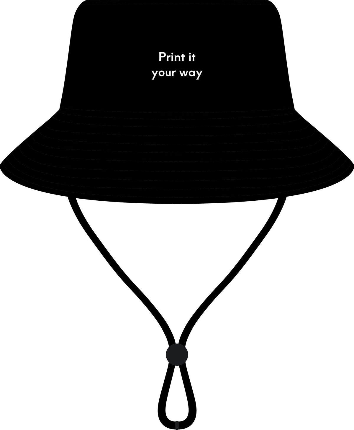 Wide Brim Bucket Hat — Customizable Outdoor Sun Hat with Chin Strap