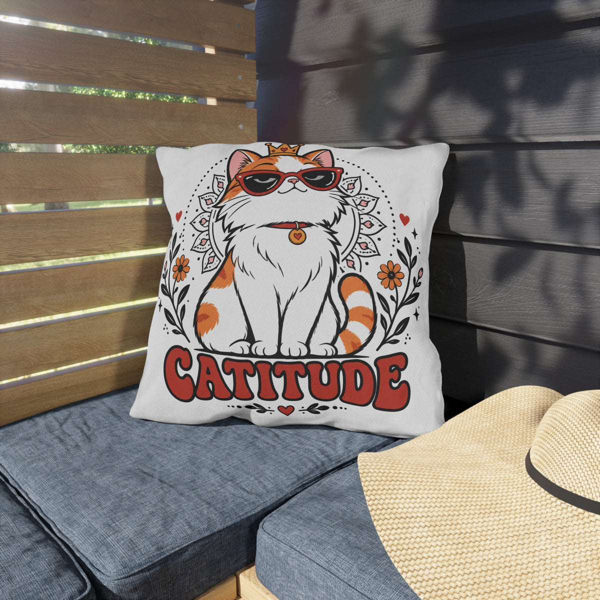 Catitude Animal Humor Outdoor Pillow