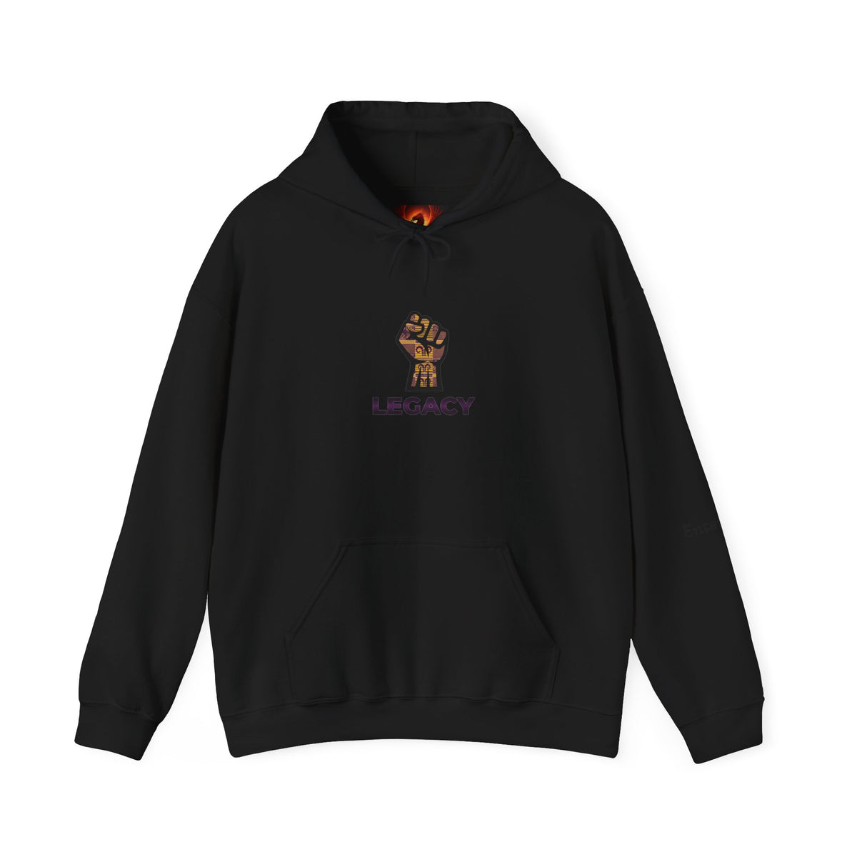 Black hoodie with 'HANGOVER' text on a white background