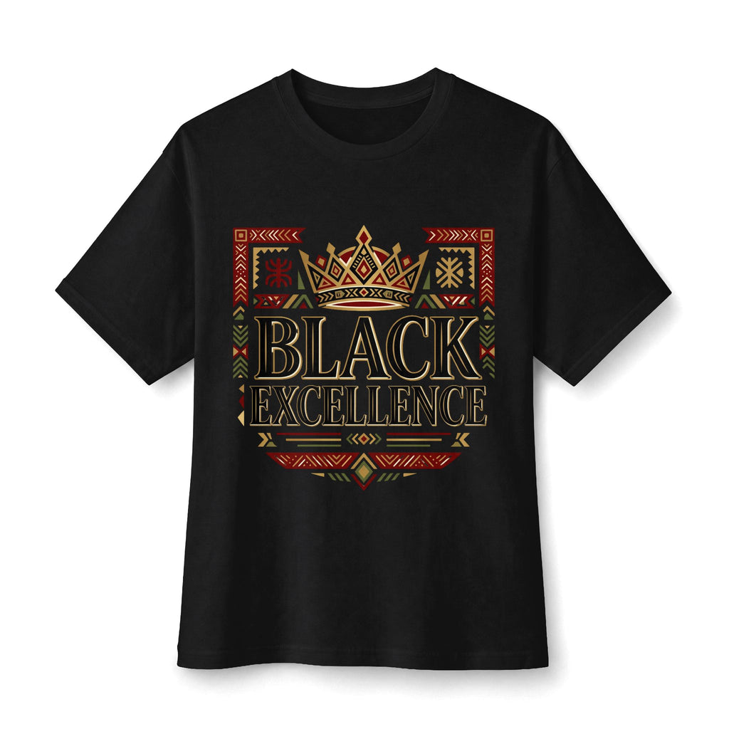 Black Excellence Graphic Tee – Crowned Afrocentric Pride Shirt