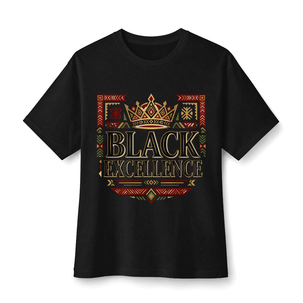 Black Excellence Graphic Tee – Crowned Afrocentric Pride Shirt