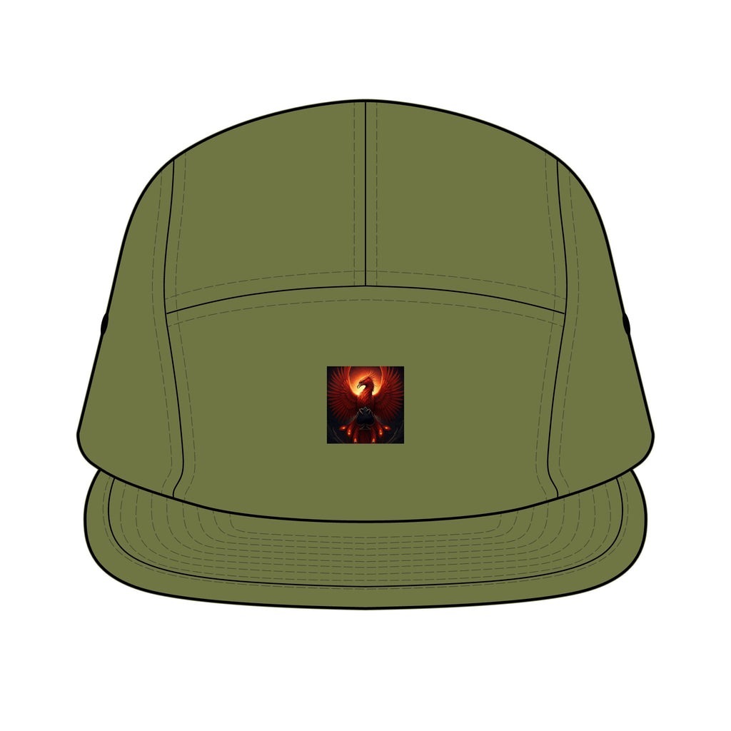 Finn Embers Patch Cap — Fiery Phoenix Five-Panel Hat