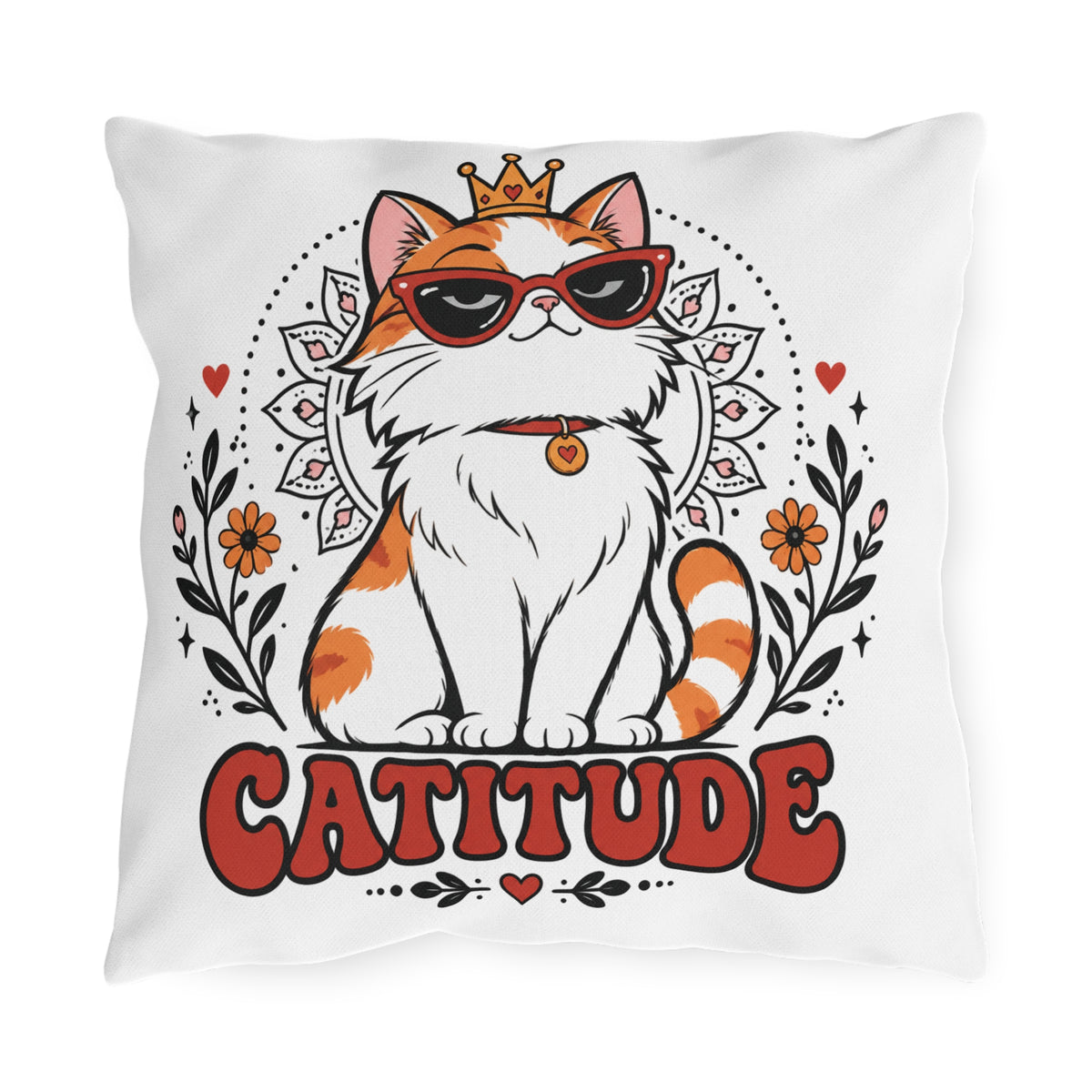Catitude Animal Humor Outdoor Pillow