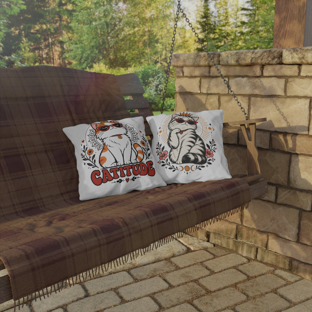 Catitude Animal Humor Outdoor Pillow