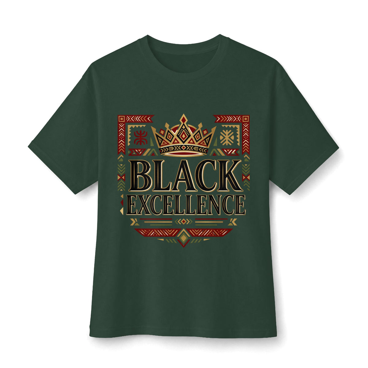 Black Excellence Graphic Tee – Crowned Afrocentric Pride Shirt