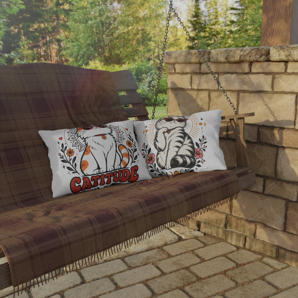 Catitude Animal Humor Outdoor Pillow