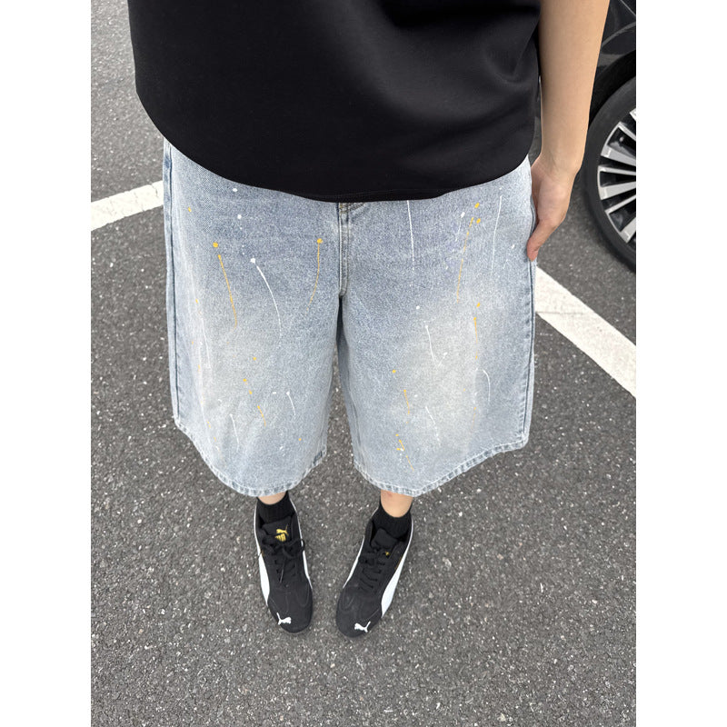 Meteor Wide-Leg Cropped Jeans