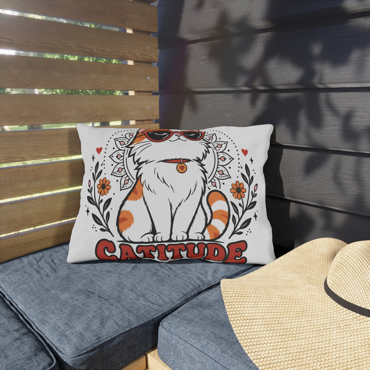 Catitude Animal Humor Outdoor Pillow