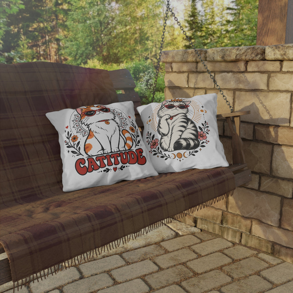 Catitude Animal Humor Outdoor Pillow