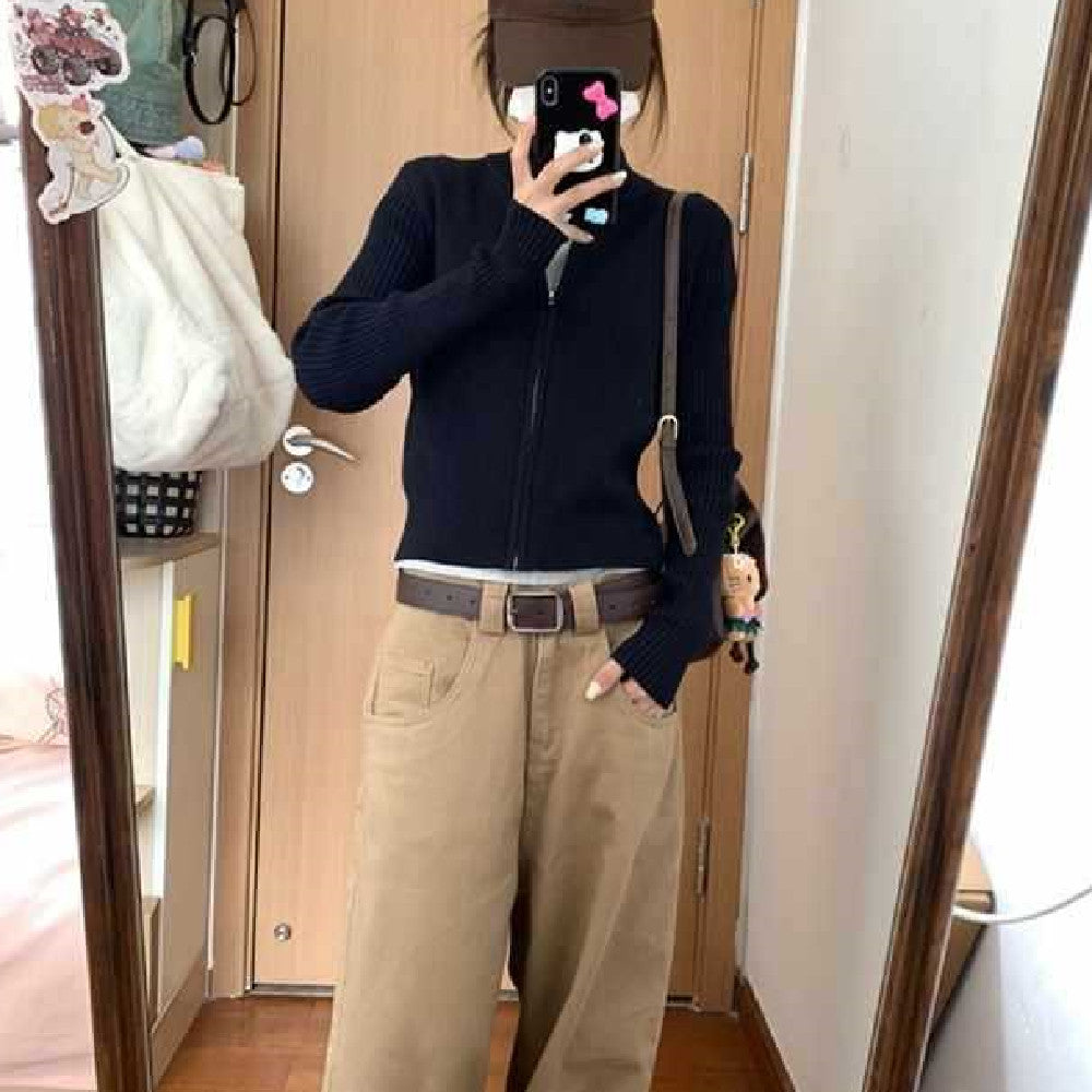 Linen Wide-Leg Trousers — Women's Relaxed Khaki Pants