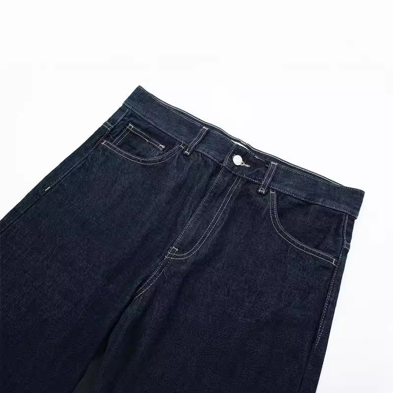 Hemming Sleeve Denim Set — Women's Cropped Jacket & Trousers