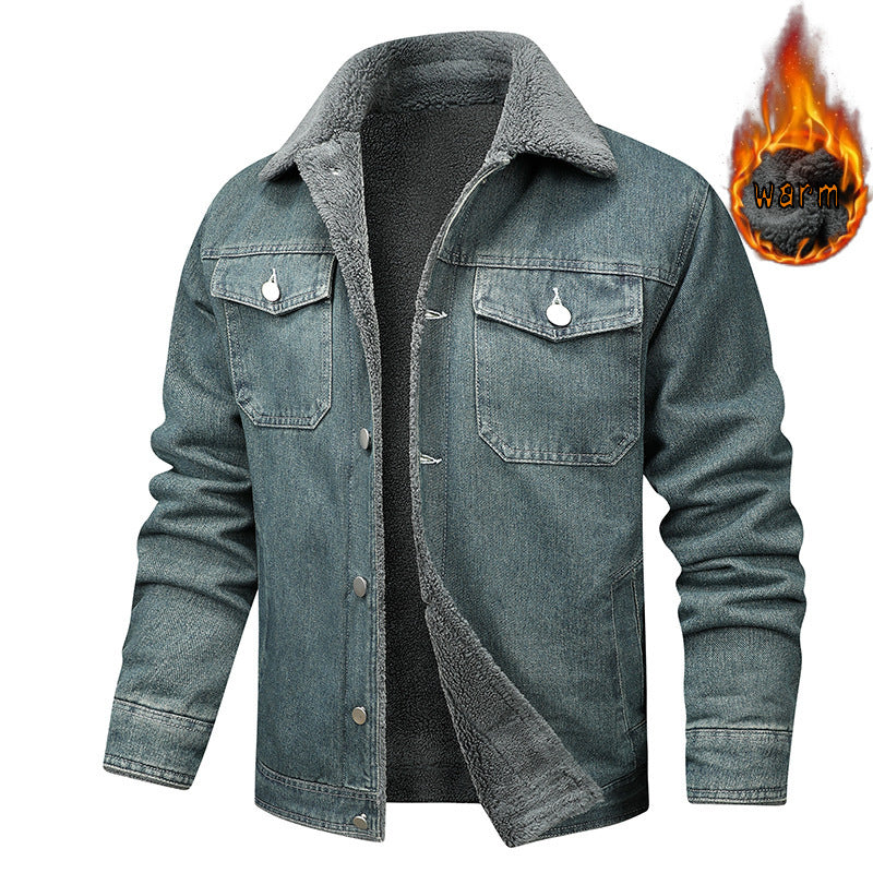 Fleece-Lined Denim Jacket — Men's Sherpa Winter Coat