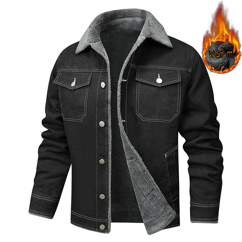 Fleece-Lined Denim Jacket — Men's Sherpa Winter Coat