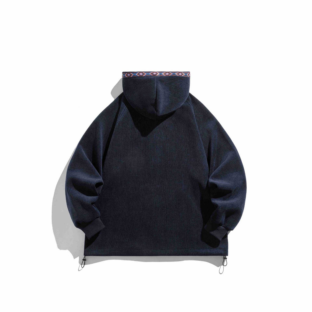 Textured Hooded Open-Front Jacket
