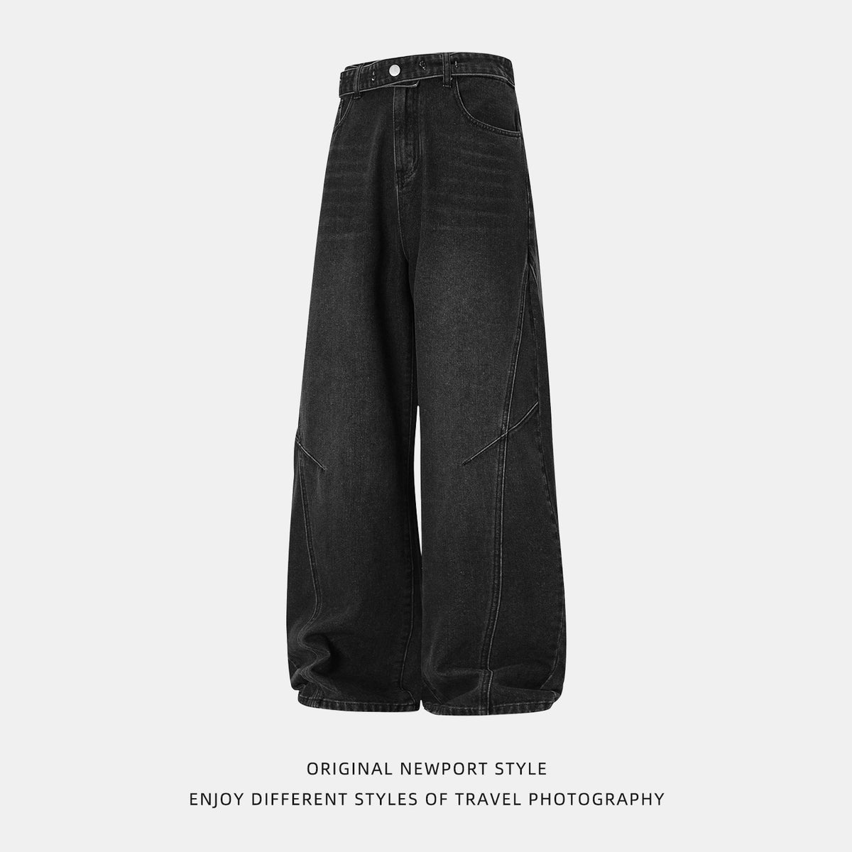 Vintage Baggy Panel Denim Pants