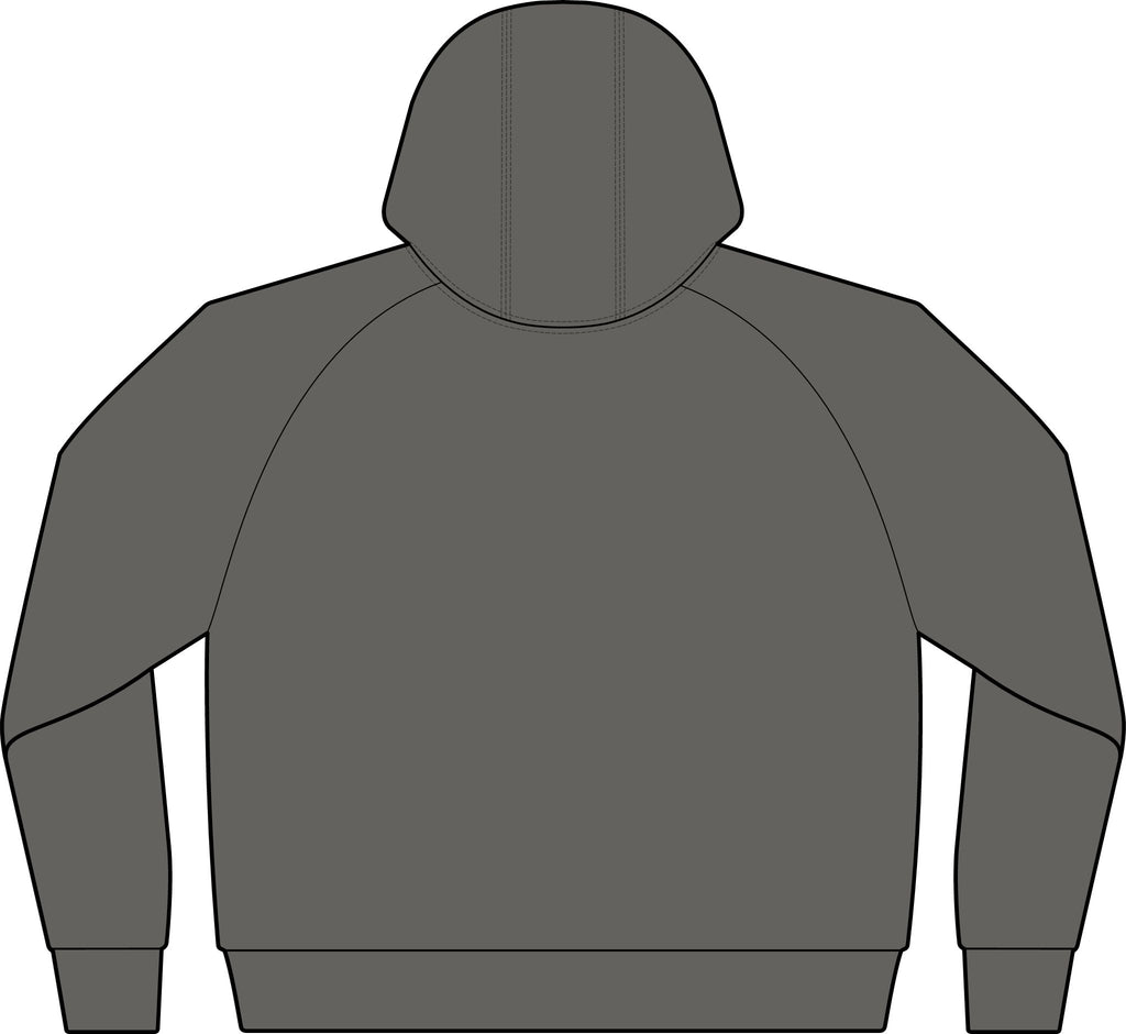 Dark Grey Full-Zip Hoodie with Small Chest Graphic — Fiery Skull & Text Designs