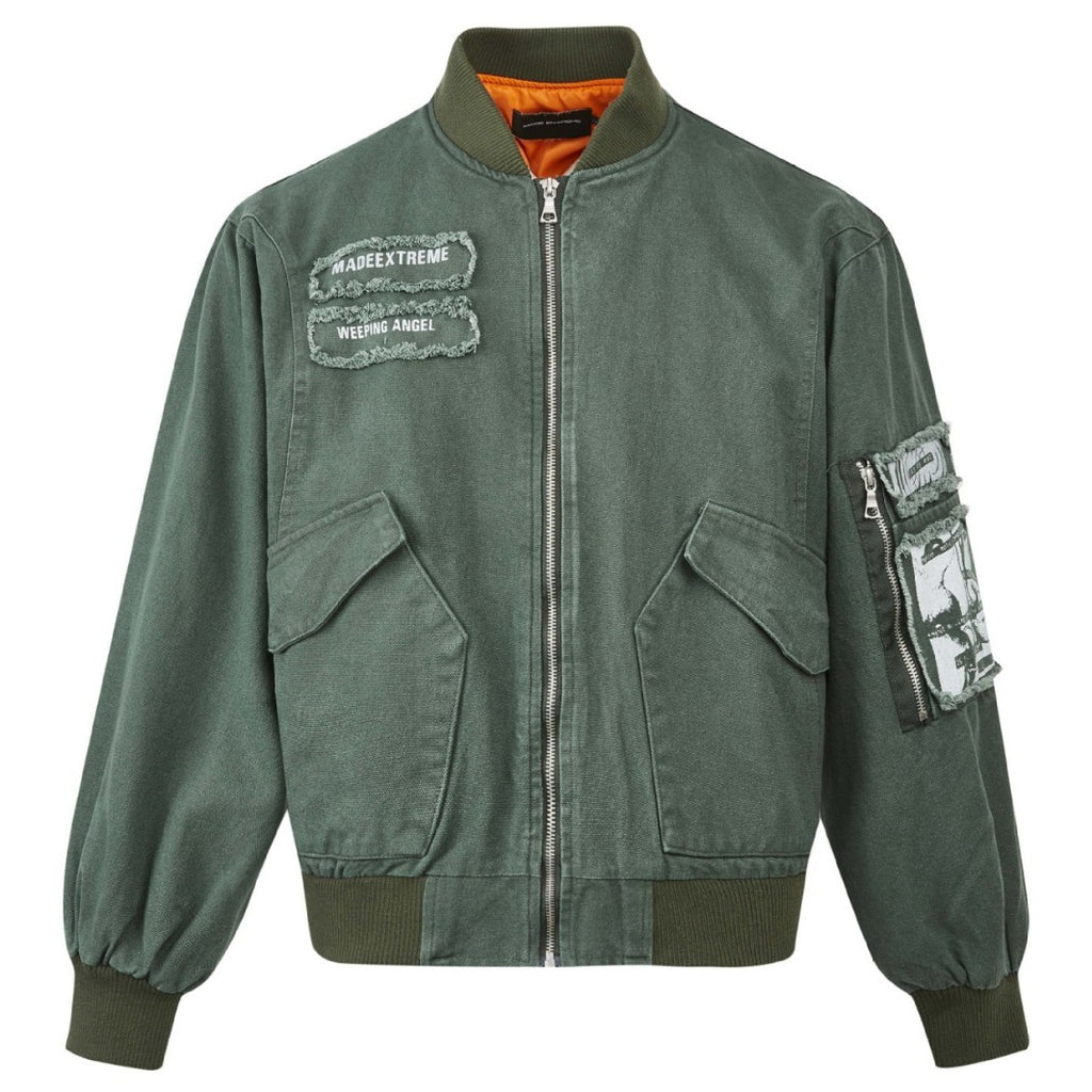 Patchwork Workwear Bomber Jacket