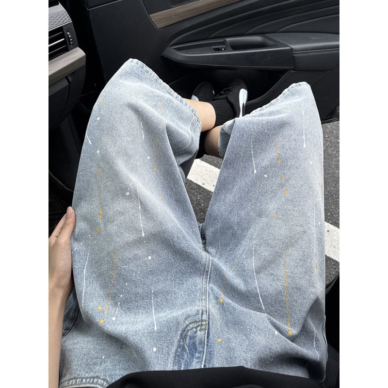 Meteor Wide-Leg Cropped Jeans