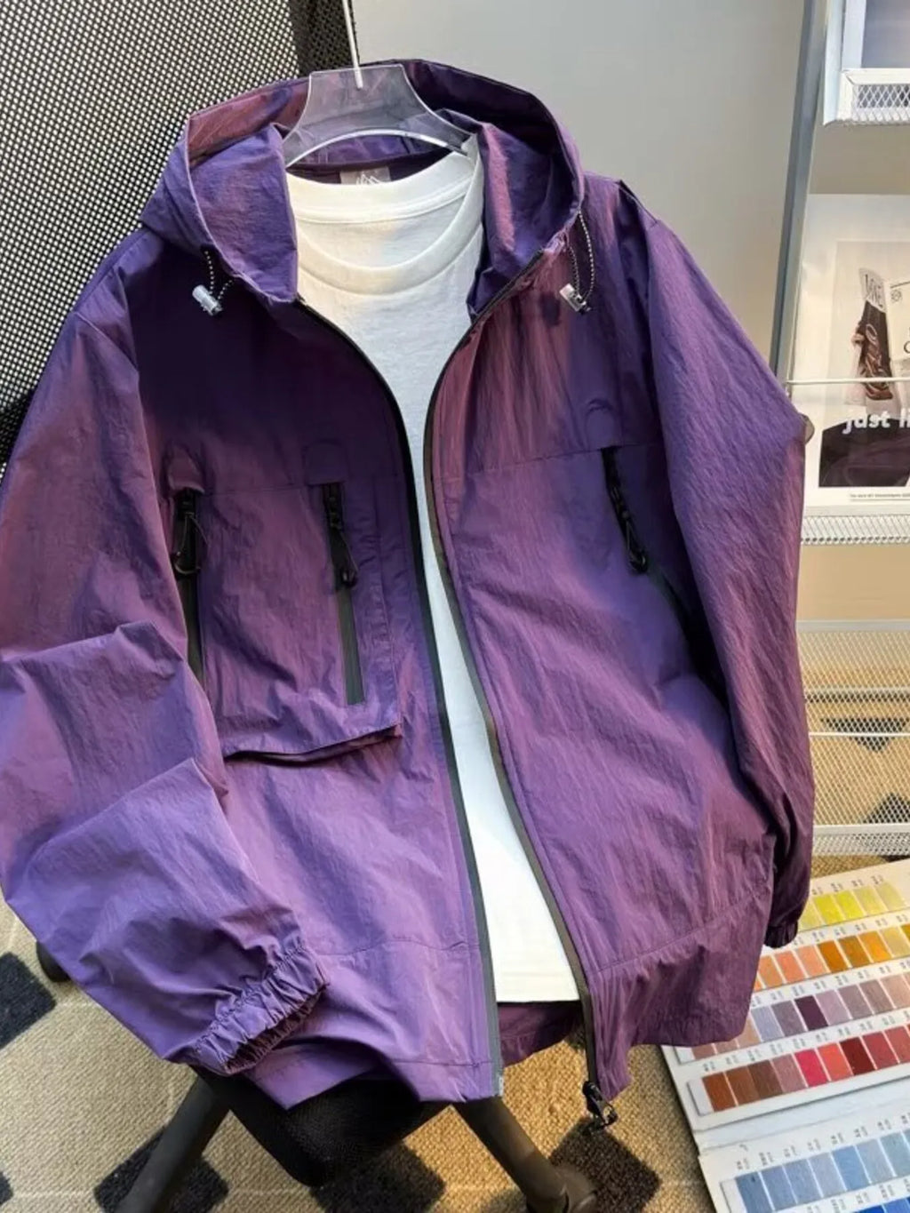 Plus Size Hooded Windbreaker — Men's Lightweight Jacket