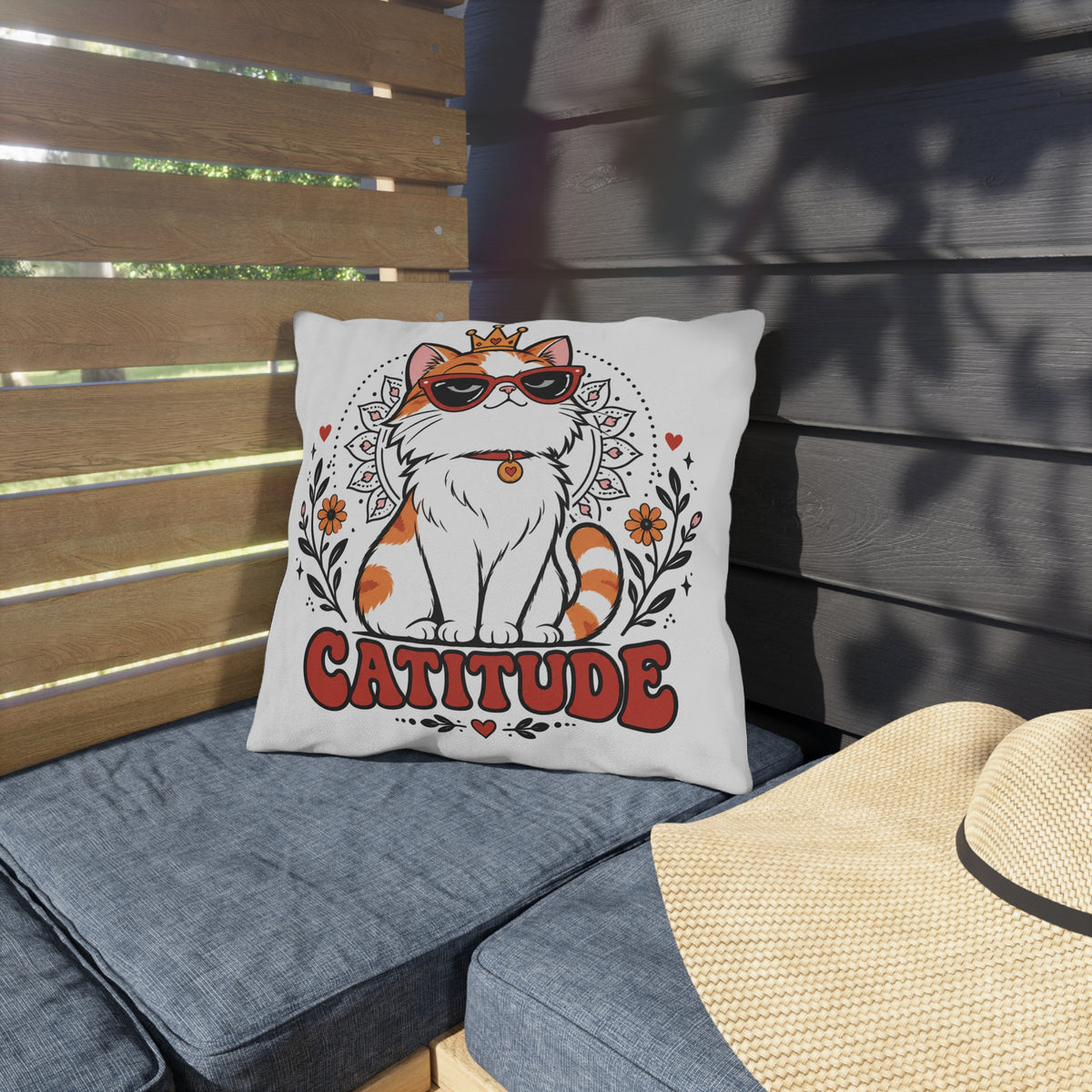 Catitude Animal Humor Outdoor Pillow