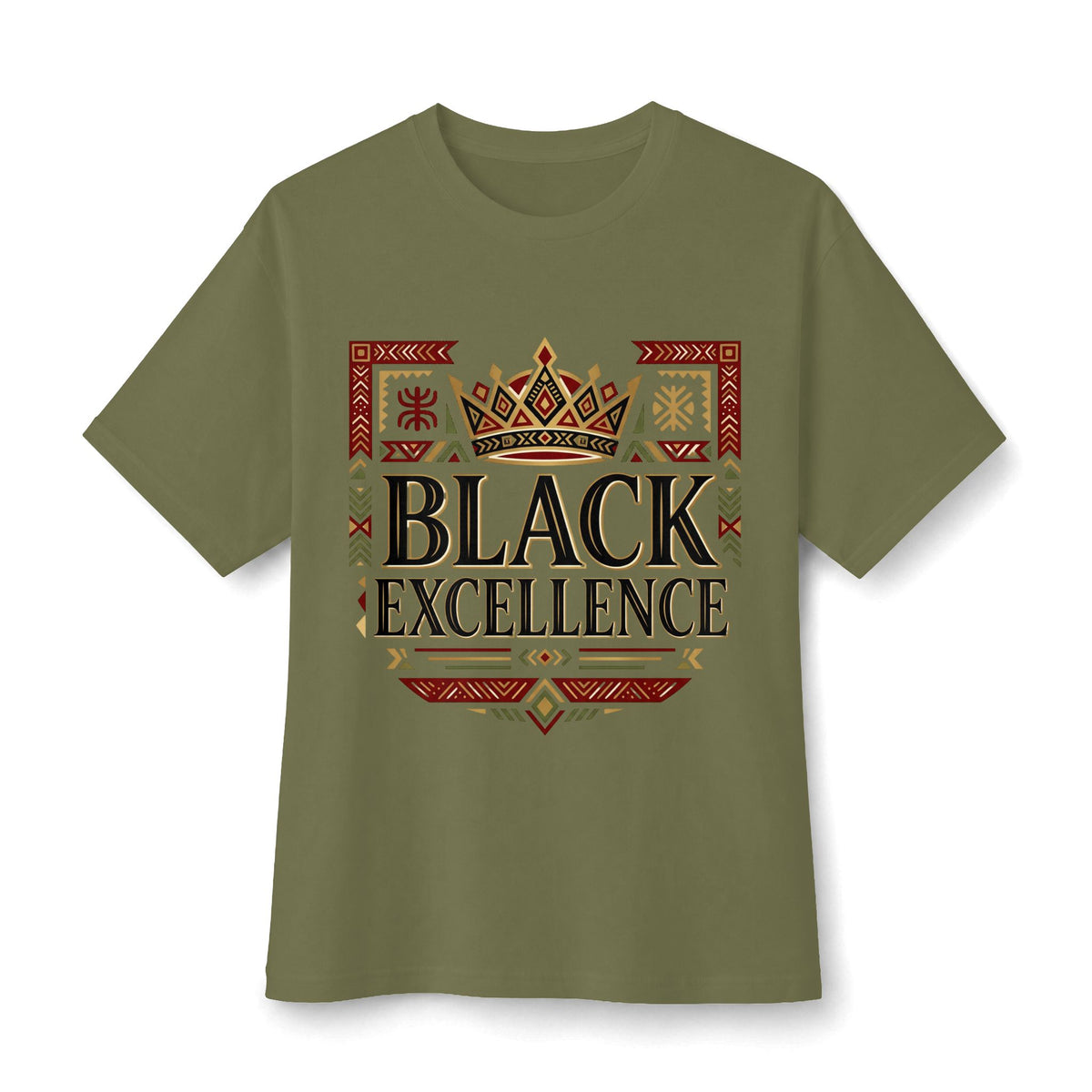 Black Excellence Graphic Tee – Crowned Afrocentric Pride Shirt