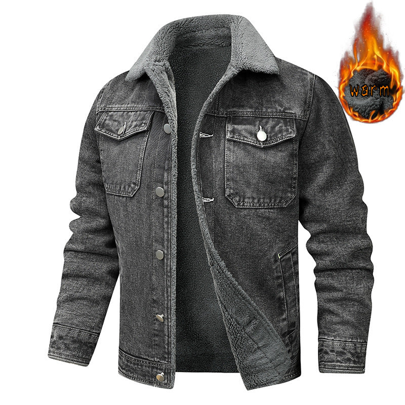 Fleece-Lined Denim Jacket — Men's Sherpa Winter Coat