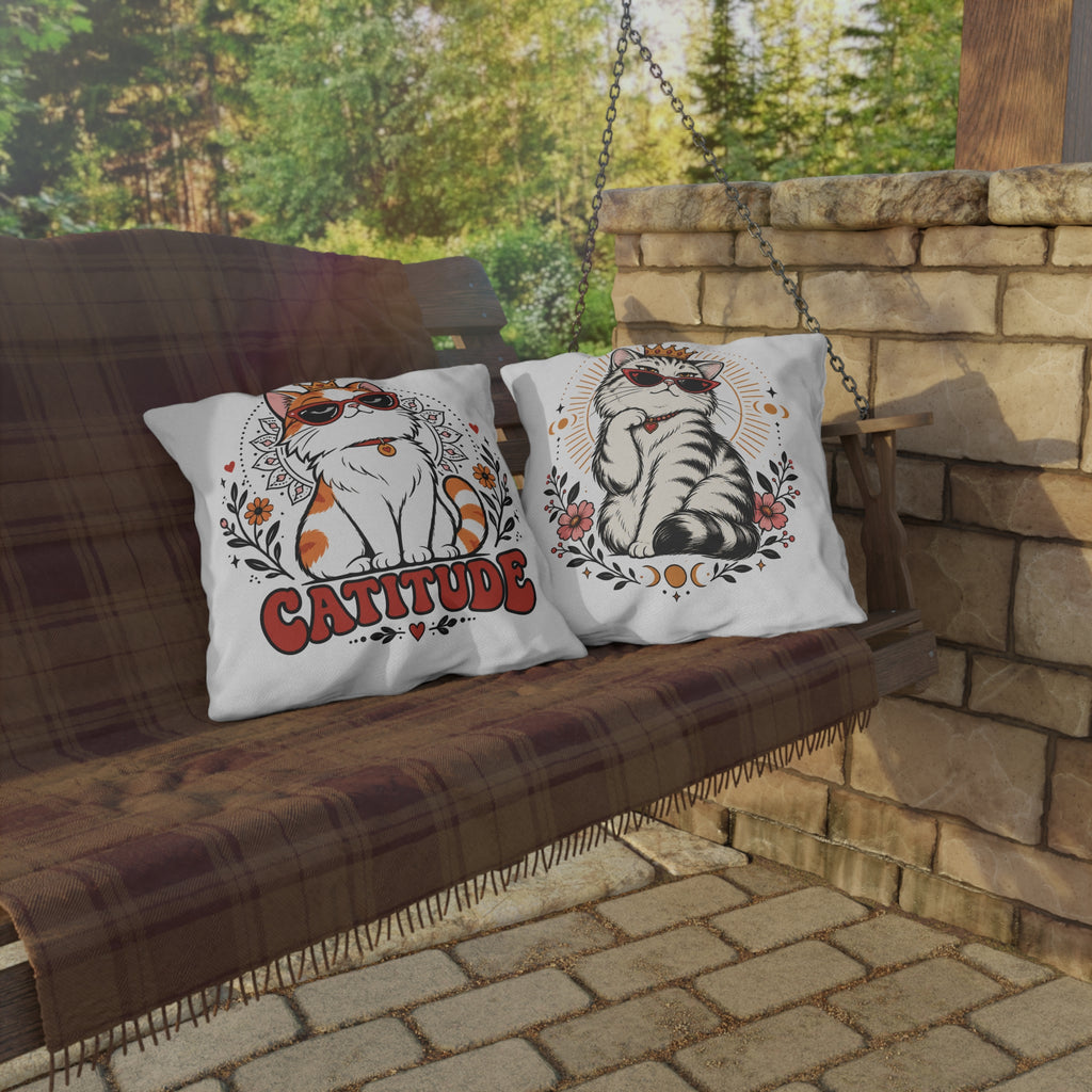 Catitude Animal Humor Outdoor Pillow