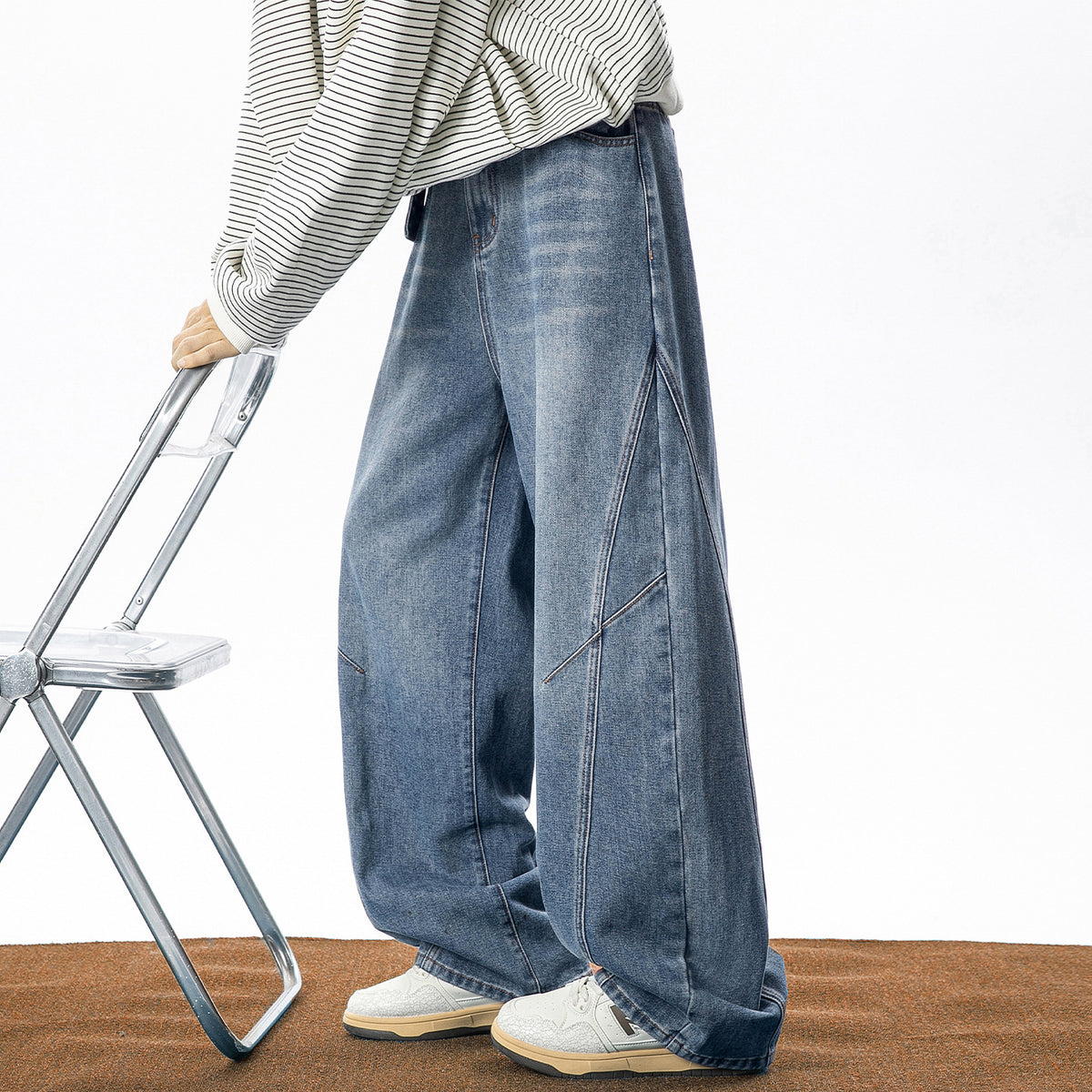 Vintage Baggy Panel Denim Pants