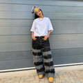 Deconstructed Patchwork Raw-Hem Jeans