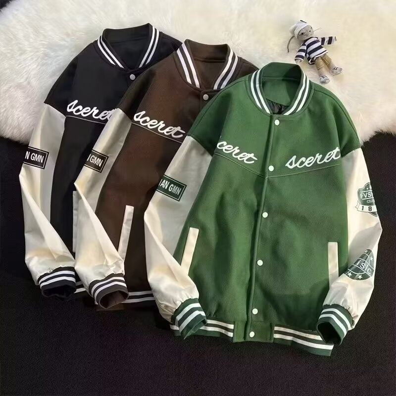 Men's Letter Graphic Varsity Jacket