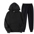 2025 New Men Spring Autumn Solid Hoodie 2Pcs Tracksuit Casual Sport Suit