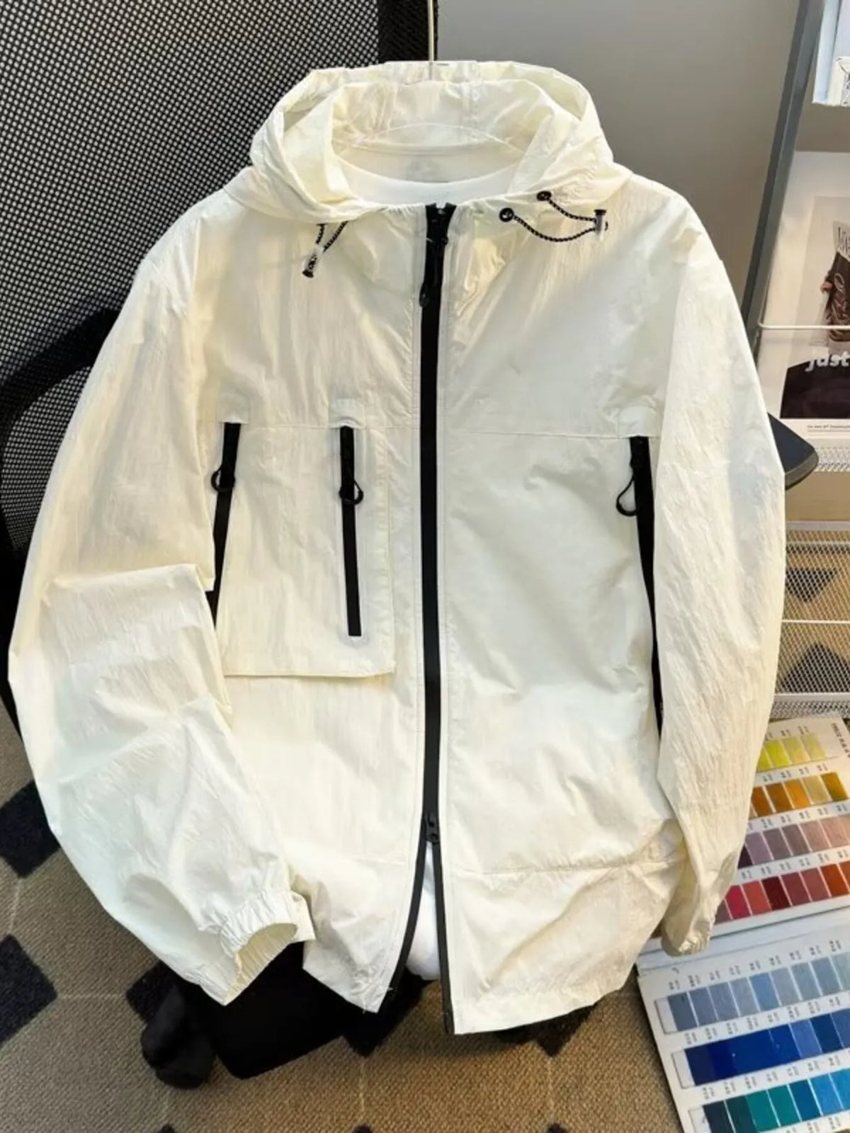 Plus Size Hooded Windbreaker — Men's Lightweight Jacket
