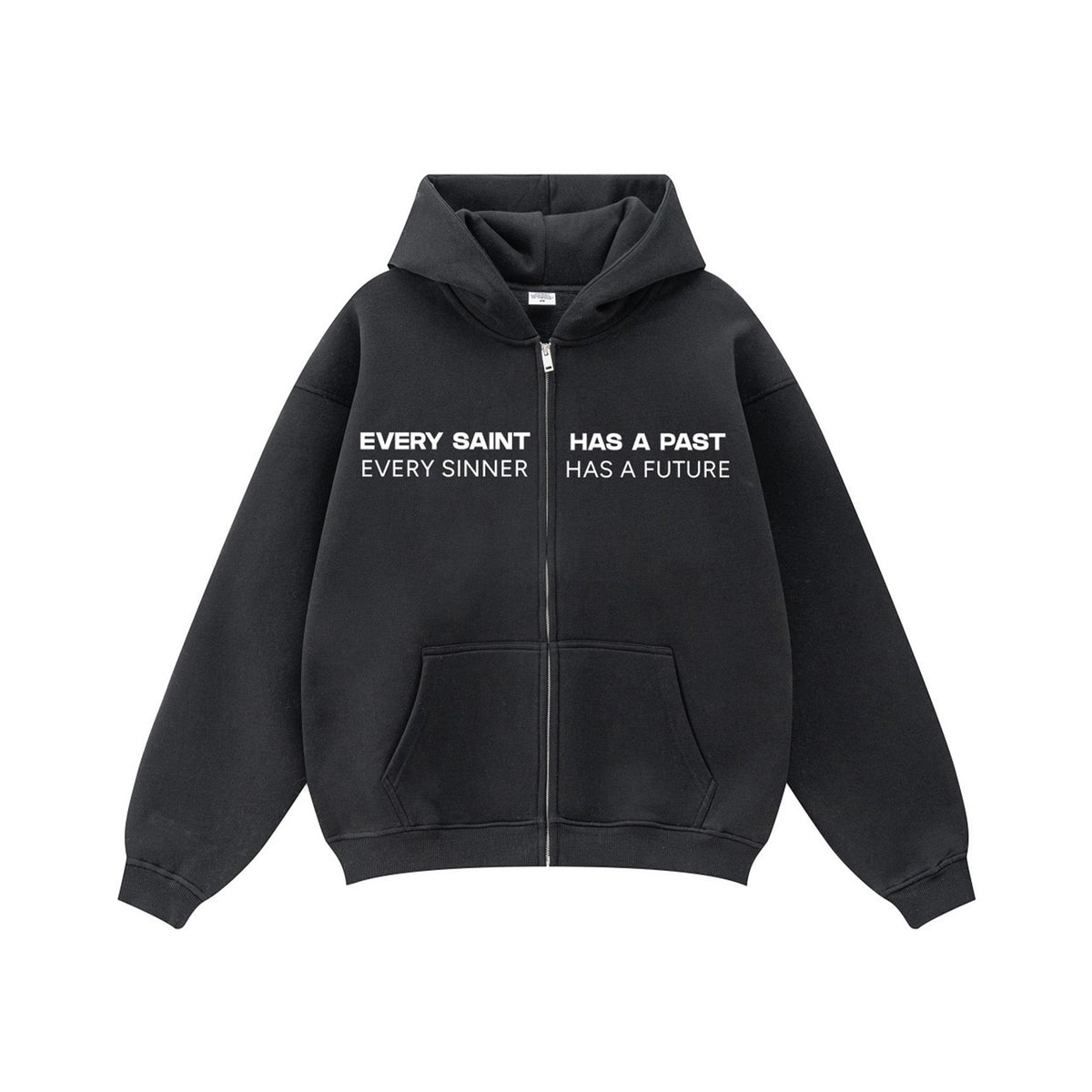 Compliments Sinner & Saint Black Wash Zip-Up Hoodie